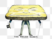PNG Drawing of the Welsh rabbit, transparent background