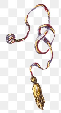 Medieval heraldic ribbon with gold tassel png