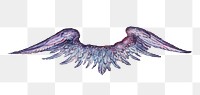 Blue mythical wings png painting ornament