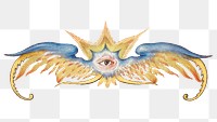 Mythical wings with eye png painting ornament