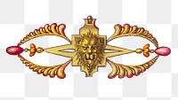 Victorian lion emblem png ornamental