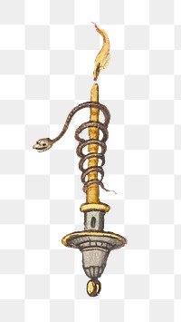 Png Victorian vintage snake candle holder decorative