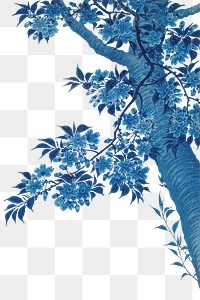 Blue cherry blossom background design element