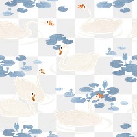 White geese seamless patterned background illustration