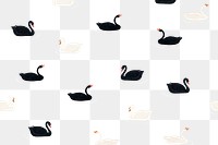Swimming black and white geese pattern design element illustration