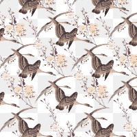 Cherry blossom and flying geese pattern design element illustration