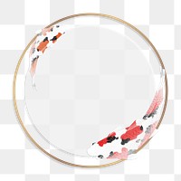 Round koi fish frame design element