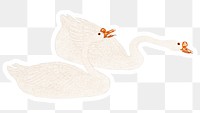 White goose sticker overlay design element 
