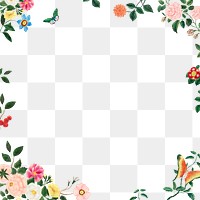 Vintage floral frame illustration transparent png