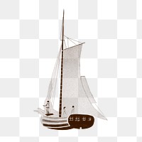 A sailboat vintage illustration transparent png