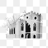 Gothic church vintage illustration transparent png