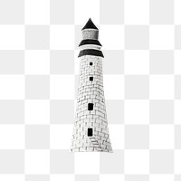 Eddystone lighthouse vintage illustration transparent png