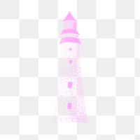 Eddystone Lighthouse in pink vintage illustration transparent png