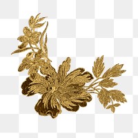 Vintage gold blooming flower 