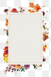 Colorful flower frame on a watercolor textured background