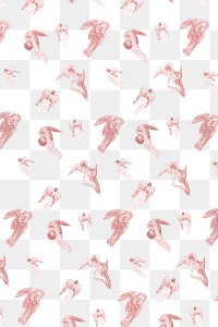 Pink vintage angel pattern