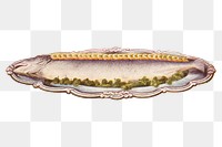 Vintage salmon au naturel dish design element