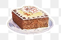 Fancy cake sticker with white border