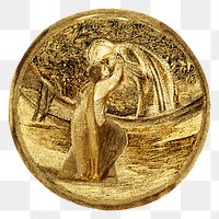 Vintage allegory gold badge illustration design element