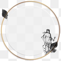 Vintage angel illustration frame design element