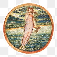 Vintage allegory illustration illustration sticker with white border
