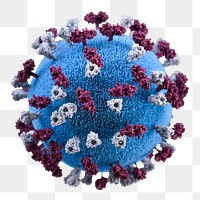 A 3D illustration of a spherical-shaped, measles virus particle that was studded with glycoprotein tubercles transparent png