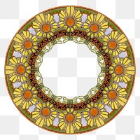 Art nouveau flower pattern png ornament, remixed from the artworks of Alphonse Maria Mucha