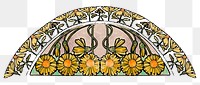 Art nouveau flower pattern png ornament, remixed from the artworks of <a href="https://www.rawpixel.com/search/Alphonse%20Maria%20Mucha?sort=curated&amp;page=1">Alphonse Maria Mucha</a>