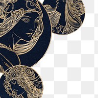 Lady art nouveau silhouette png background, remixed from the artworks of <a href="https://www.rawpixel.com/search/Alphonse%20Maria%20Mucha?sort=curated&amp;page=1">Alphonse Maria Mucha</a>
