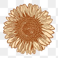 Vintage sunflower png art print illustration, remix from artworks by Samuel Jessurun de Mesquita