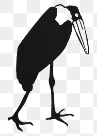 Vintage marabou stork animal png art print, remix from artworks by Samuel Jessurun de Mesquita