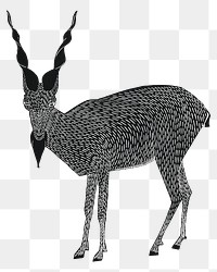Vintage markhor goat png art print, remix from artworks by Samuel Jessurun de Mesquita