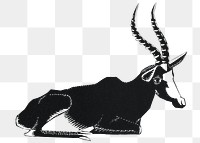 Vintage blesbok png animal art print, remix from artworks by Samuel Jessurun de Mesquita