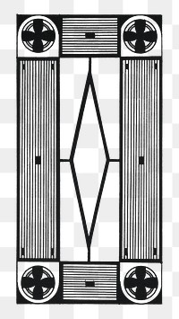 Vintage symmetric ornament png art print, remix from artworks by Samuel Jessurun de Mesquita