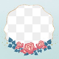 Vintage pink roses frame png illustration, remix from artworks by Samuel Jessurun de Mesquita