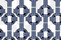 Vintage blue geometric gatsby pattern png, remix from artworks by Samuel Jessurun de Mesquita