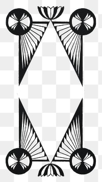 Vintage black geometric png art print, remix from artworks by Samuel Jessurun de Mesquita