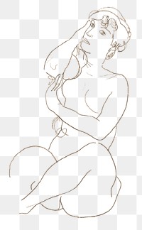 Nude woman png remixed from the artworks of Egon Schiele.