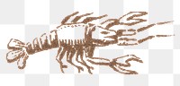 Classic png lobster icon vintage illustration