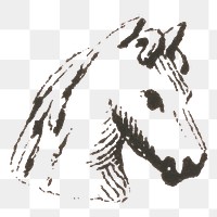 PNG vintage line horse icon drawing