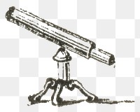 Classic png telescope icon vintage illustration