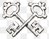 PNG old keys hand drawn illustration