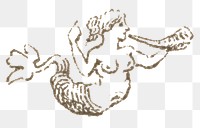 Engraving png mermaid vintage icon drawing