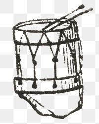 Old png drum hand drawn illustration