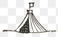 Vintage png tent engraving hand drawn illustration