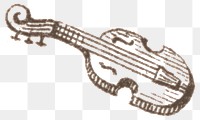 Vintage png violin engraving hand drawn illustration