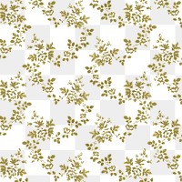 Blooming flowers png pattern background vintage style
