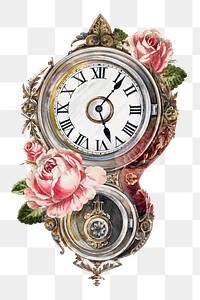 Vintage wall clock png illustration, remixed from the artwork by Peter Connin