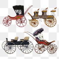 Vintage carriage png illustration, remixed from public domain collection