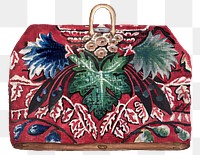 Antique carpet bag png design element, remixed from artworks by Beulah Bradleigh